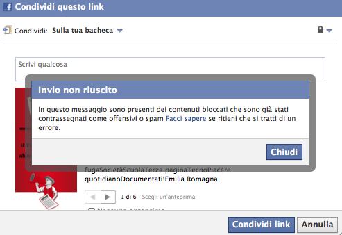 Facebook blocca il Fatto Quotidiano